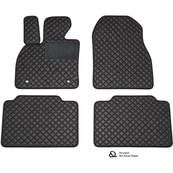 Eco-nahka matot QuiltyMats PORSCHE 911 1998-2004 (Musta / mustat ompeleet) - Laadukas