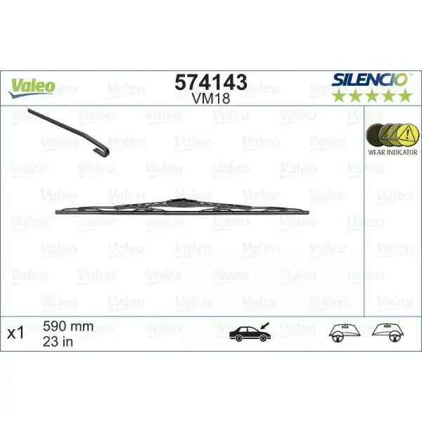 Pikatoimitus | Pyyhin Valeo Silencio Performance VM18, 590 mm