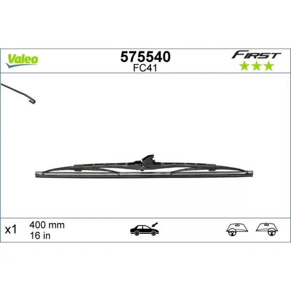 Pyyhin Valeo First VF41, 400 mm - Huippusuosittu