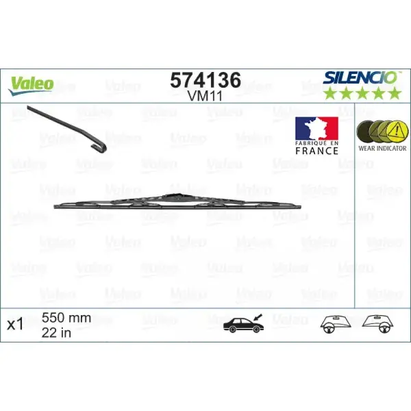 Loppuunmyynti | Pyyhin Valeo Silencio Performance VM11, 550 mm