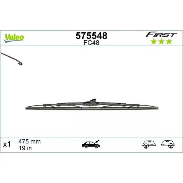 Pyyhin Valeo First VF48, 475 mm - Osta nyt