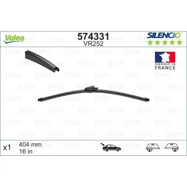 Osta tänään | Takapyyhin Valeo Silencio X.TRM OE VR252, 404 mm