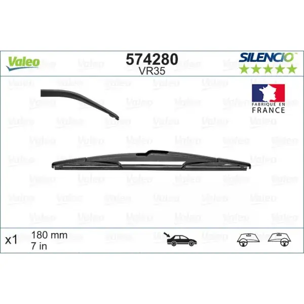 Huippusuosittu - Takapyyhin Valeo Silencio Performance VR35, 180 mm