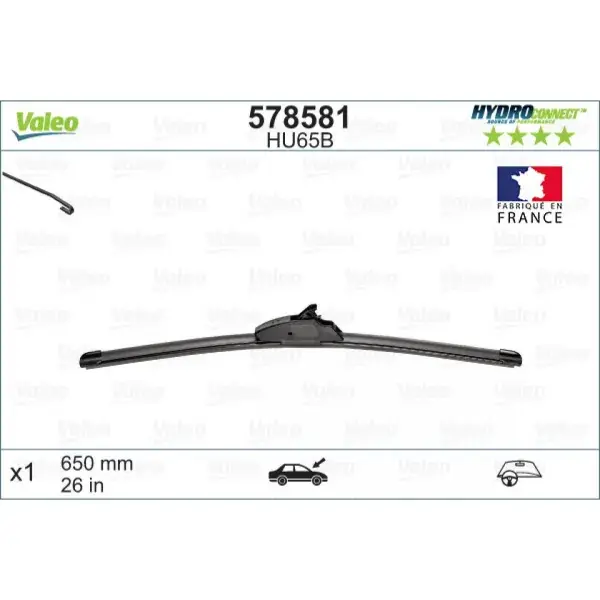 Hyödynnä nyt | Pyyhin Valeo HydroConnect HU65B, 650 mm