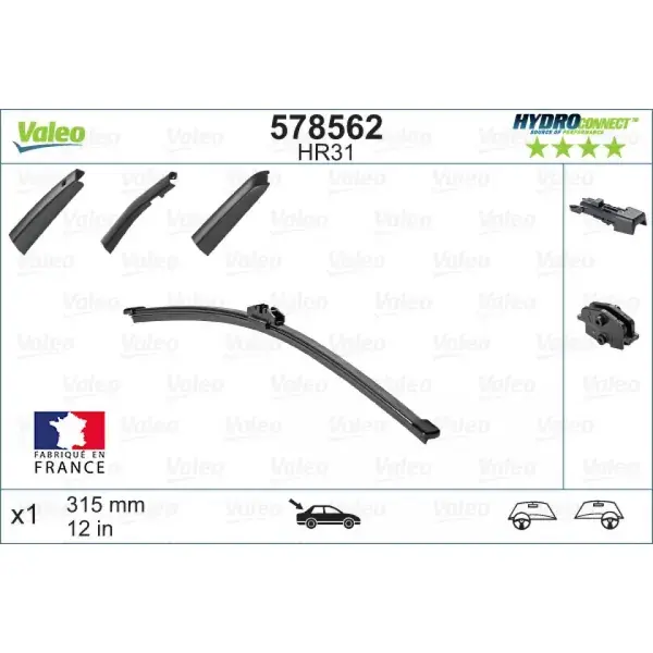 Pyyhin Valeo HydroConnect HR31, 310 mm - Osta tänään