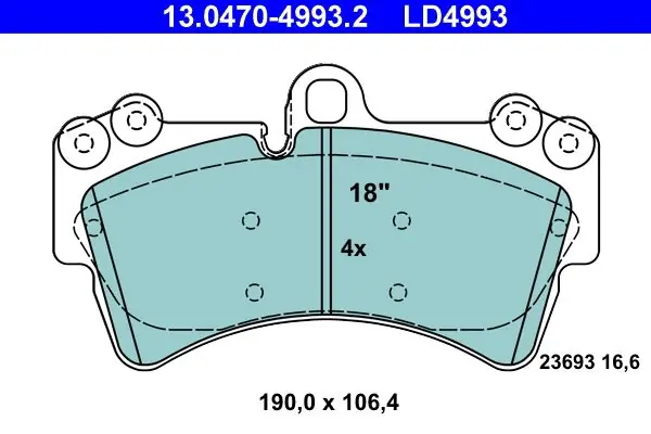 Alennus - Jarrupalat, levyjarru ATE 13047049932 - Porsche Cayenne