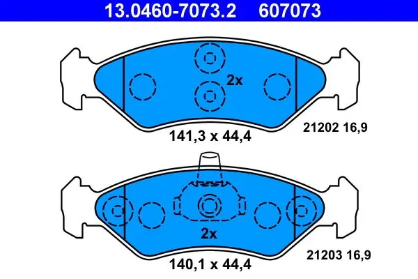 Jarrupalat, levyjarru ATE 13046070732 - Ford Fiesta Ka, Mazda 121 - Valmistajalta suoraan