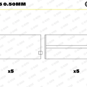 Kampiakselin laakeri GLYCO H1057/5 0.50mm - Hinnanalennus