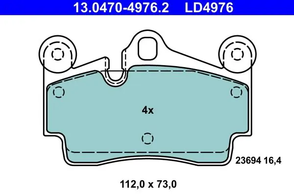 Myydyin - Jarrupalat, levyjarru ATE 13047049762 - Porsche Cayenne
