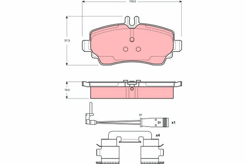 Jarrupalat, levyjarru TRW GDB1480 - Mercedes-Benz - Outlet