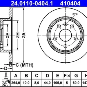 Viimeiset päivät | Jarrulevy ATE 24011004041 - Opel Astra, Vauxhall Astra