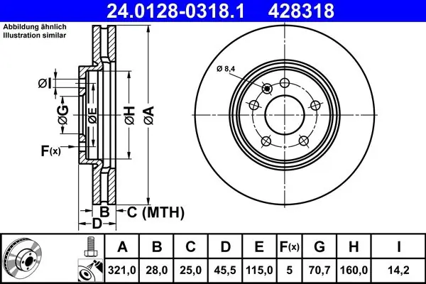 Jarrulevy ATE 24012803181 - Opel Insignia, Vauxhall | Pian loppu