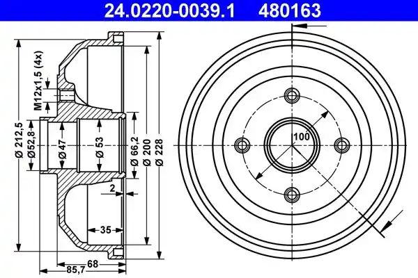 Jarrurumpu ATE 24022000391 - Opel Corsa, Vauxhall Corsa | Korkea laatu