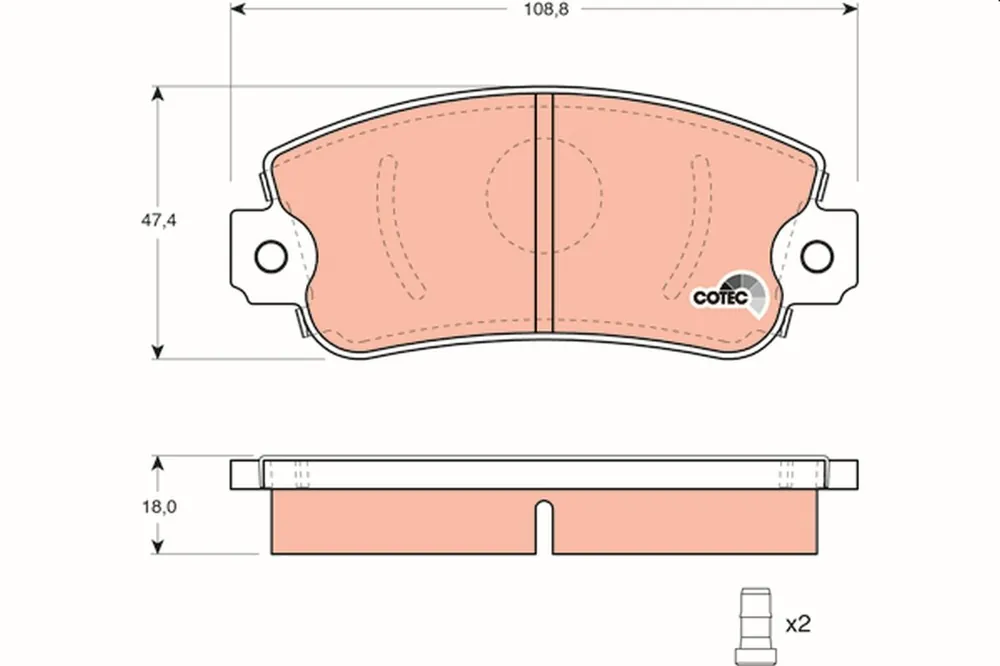 Kiirehdi - Jarrupalat, levyjarru TRW GDB297 - Fiat, SEAT, Alfa Romeo, Lancia