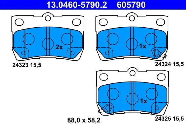Tilaa tänään - Jarrupalat, levyjarru ATE 13046057902 - Lexus IS