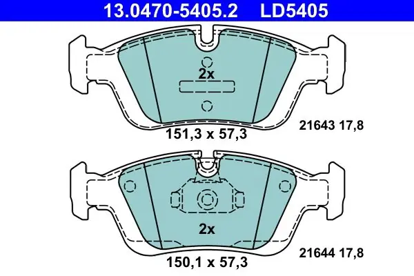 Juuri tullut | Jarrupalat, levyjarru ATE 13047054052 - BMW E36 E46 Z4 E85 Z3