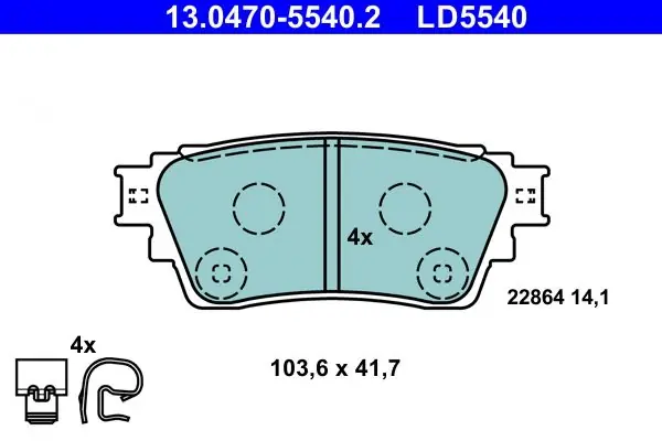 Hinta alennettu - Jarrupalat, levyjarru ATE 13047055402 - Mitsubishi Outlander Eclipse Cross