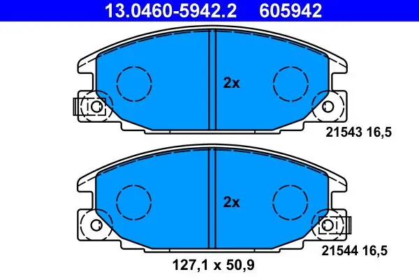 Jarrupalat, levyjarru ATE 13046059422 - Opel, Isuzu Trooper, Vauxhall | Luotettava