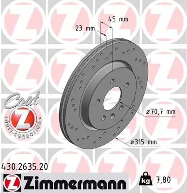 Suositeltu - Jarrulevy ZIMMERMANN 430263520 - Opel Astra