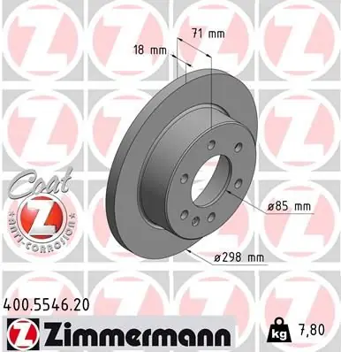 Kiirehdi - Jarrulevy ZIMMERMANN 400554620 - Mercedes-Benz Sprinter