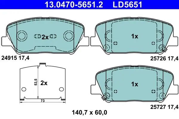 Jarrupalat, levyjarru ATE 13047056512 - Kia Cee‘d, Hyundai i30 | Erikoishinta