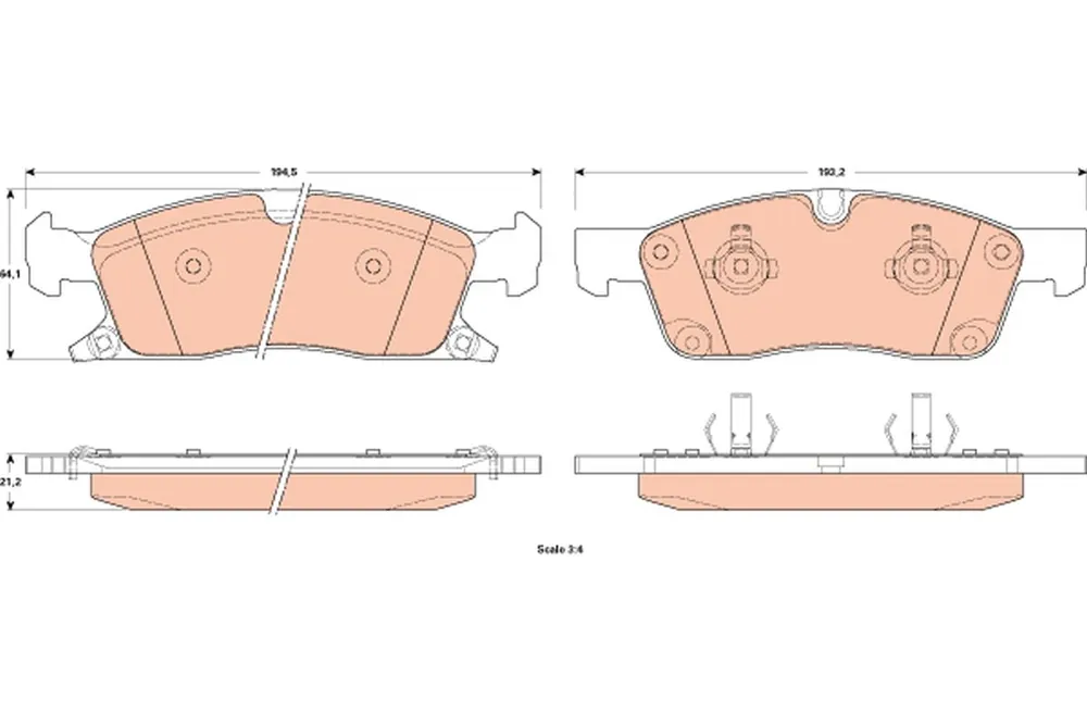 Jarrupalat, levyjarru TRW GDB4604 - Jeep Cherokee Grand, Chrysler - Paras hinta