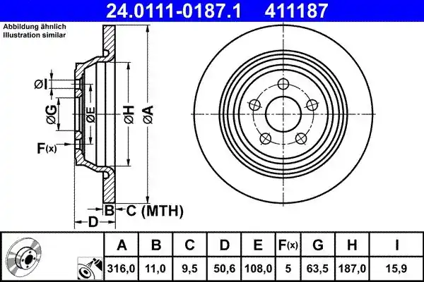 Jarrulevy ATE 24011101871 - Ford S-Max Galaxy | Helppo tilata