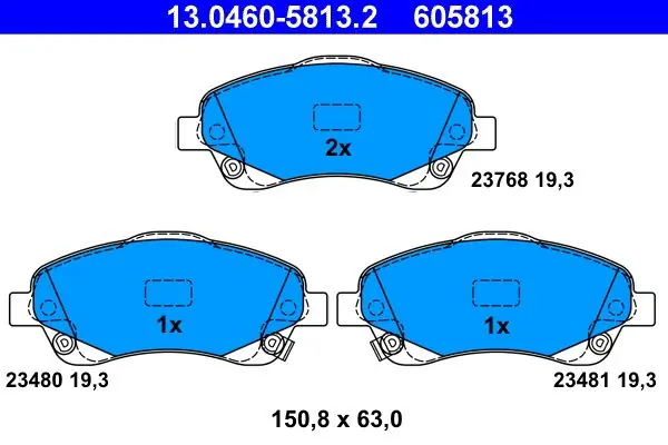 Vain hetken - Jarrupalat, levyjarru ATE 13046058132 - Toyota Corolla Verso Avensis