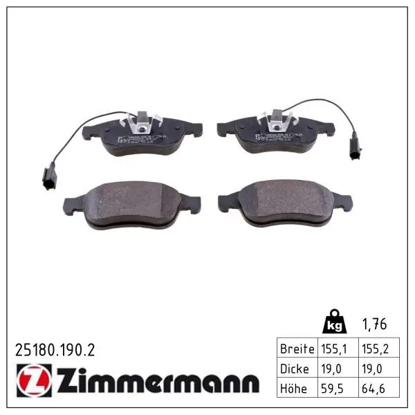 Jarrupalat, levyjarru ZIMMERMANN 251801902 - Fiat | Viimeiset kappaleet