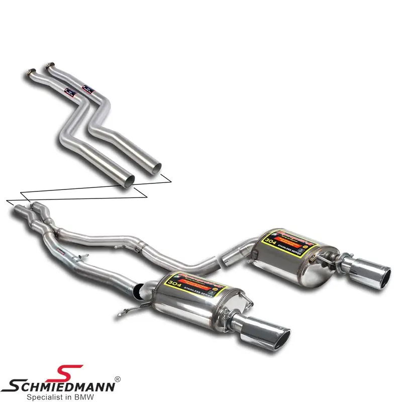 Alennus - Supersprint sport sound kit sport pakoputkisto, pyöreät ulostulot O- tai V-puolella D=90MM