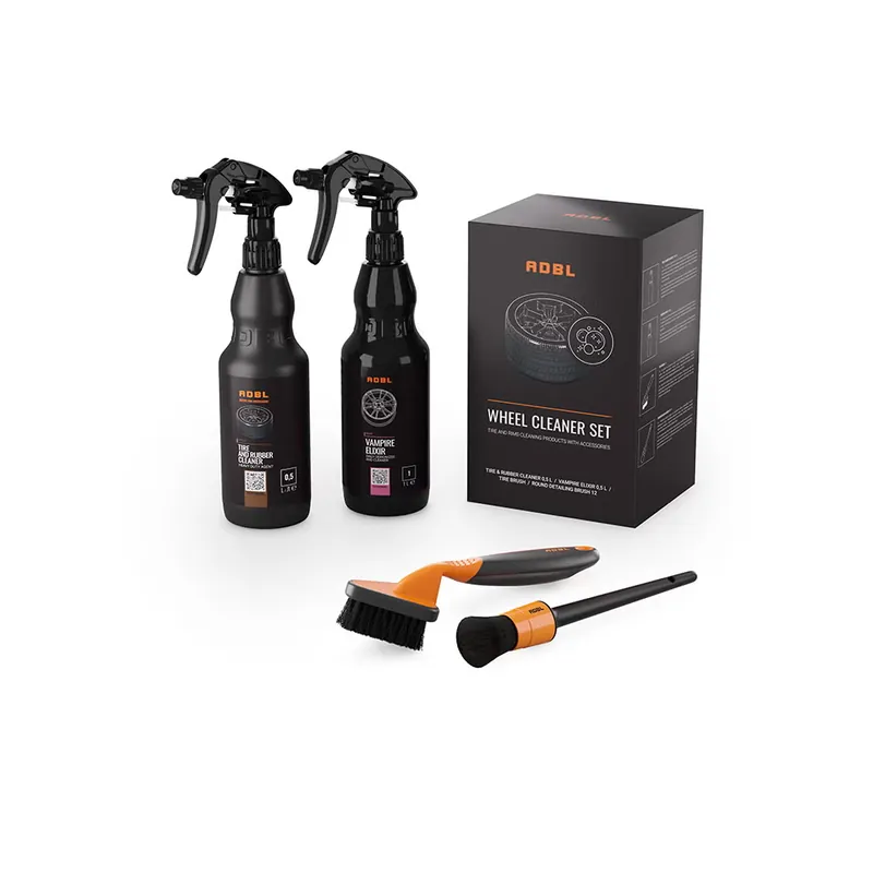 ADBL Wheel Cleaner set -neljän tuotteen sarja renkaiden ja vanteiden puhdistukseen | Poistotuote